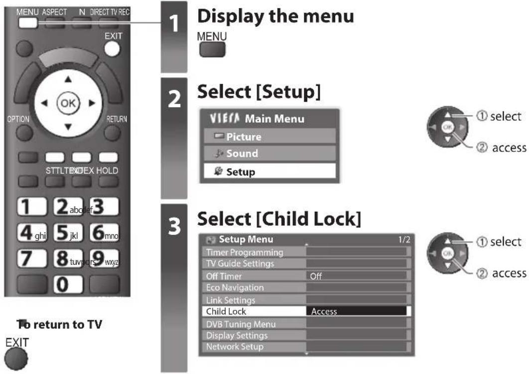 PANASONIC TX-P50U30B - Child Lock - 1