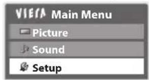 PANASONIC TX-P50U30B - Select [Setup] - 1