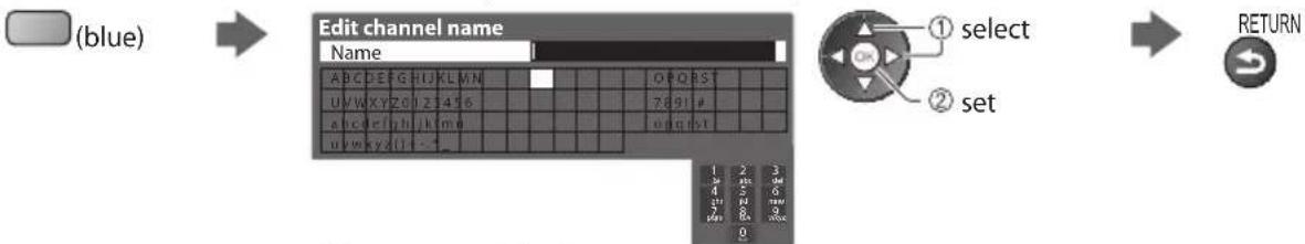 PANASONIC TX-P50U30B - ■ To edit channels - 3