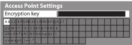 PANASONIC TX-P50GT30B - Enter the encryption key of the access point (Set characters one by one) - 1