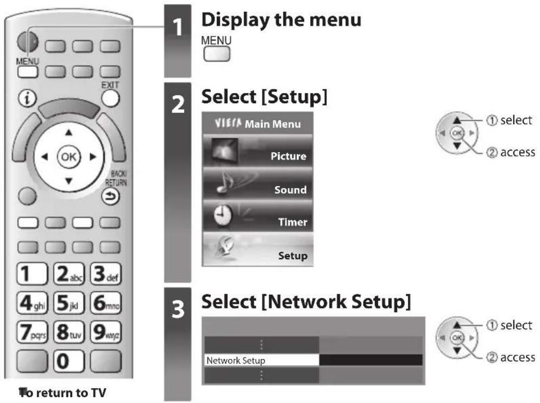 PANASONIC TX-P50GT30B - Network Setup - 1