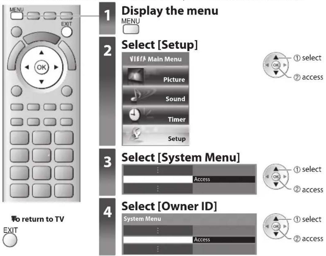 PANASONIC TX-P50GT30B - Owner ID - 1