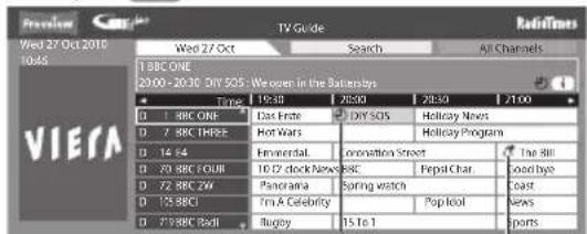 PANASONIC TX-P50GT30B - Guide link programming (Timer Programming from the TV Guide signal) UK only - 2