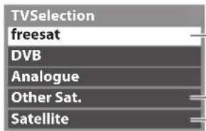 PANASONIC TX-P50GT30B - Select the mode (freesat, DVB, Analogue, Other Sat. or Satellite) - 2