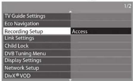 PANASONIC TX-P50GT30B - Select [Recording Setup] - 1
