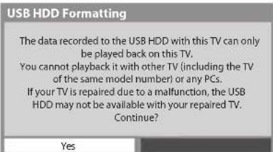 PANASONIC TX-P50GT30B - Select [Yes] to proceed - 1