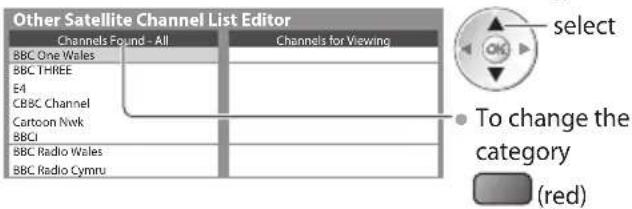 PANASONIC TX-P50GT30B - Select a channel to list in [Channels for Viewing] - 1