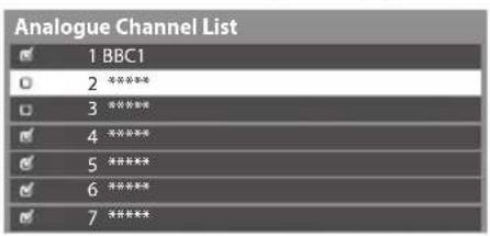 PANASONIC TX-P50GT30B - Skip unwanted Analogue channels, Edit Analogue channels [Channel List] - 1
