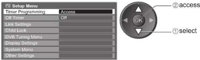 PANASONIC TX-P50C2B - Select "Timer Programming" - 1