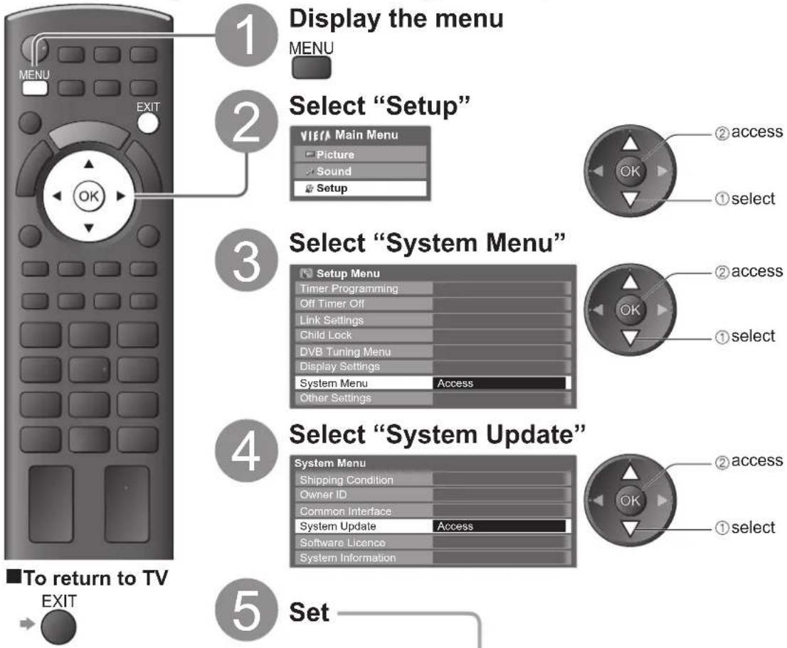 PANASONIC TX-P50C2B - Updating the TV Software - 2