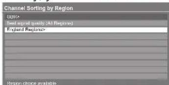 PANASONIC TX-P50C2B - Sort DVB channels according to the region Channel Sorting by Region - 1