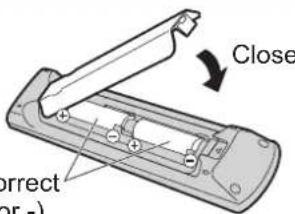PANASONIC TX-P50C2B - Installing / removing remote's batteries - 2