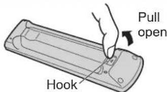 PANASONIC TX-P50C2B - Installing / removing remote's batteries - 1
