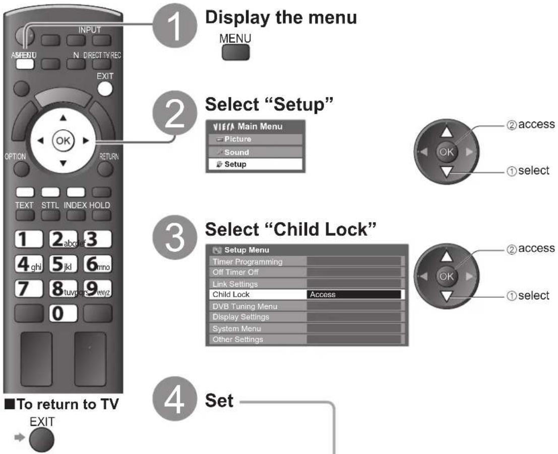 PANASONIC TX-P50C2B - Child Lock - 1