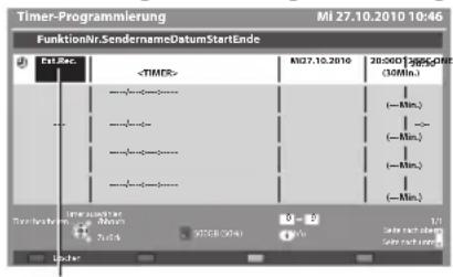 PANASONIC TX-P46GTS31 - Wählen Sie die Funktion ([Ext. Rec.], [USB HDD-Rec.] oder [Erinnerung]) - 1