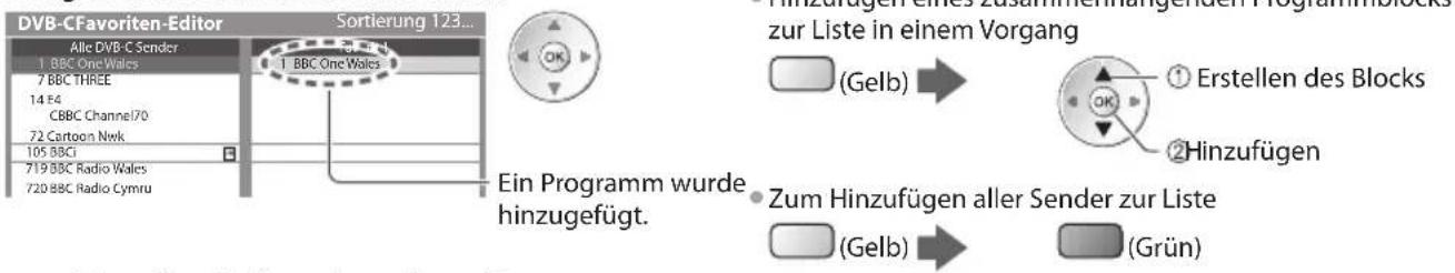 PANASONIC TX-P46GTF32 - Auflisten der DVB-Favoriten-Programme [Favoriten bearbeiten] - 6