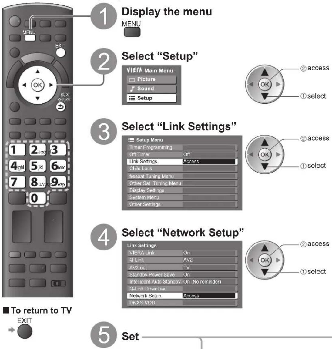 PANASONIC TX-P46G15B - Network Setup - 1