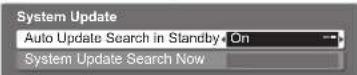 PANASONIC TX-P46G15B - Select "Auto Update Search in Standby" and then set "On" or "Off" - 1