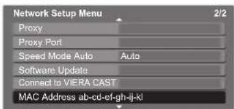 PANASONIC TX-P46G15B - MAC Address - 1