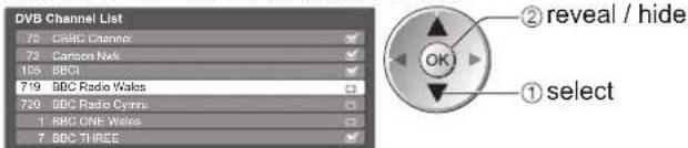 PANASONIC TX-P46G15B - Skip unwanted DVB channels, Edit DVB Channels Channel List - 1