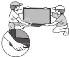 PANASONIC TX-P46G15B - The TV is heavy. Handle by 2 or more people. Support as shown to avoid injury by the TV tipping or falling. - 1