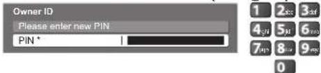 PANASONIC TX-P46G15B - Input owner ID Owner ID - 1