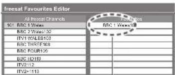 PANASONIC TX-P46G15B - List favourite freesat channels Favourites Edit - 3