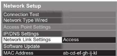 PANASONIC TX-P42S31B - Select [Network Link Settings] 2 Select the items and set - 1