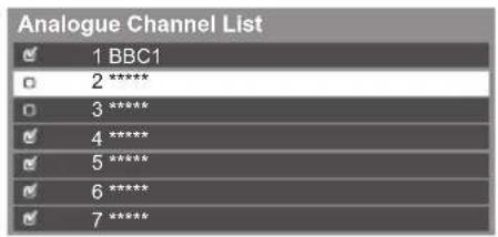 PANASONIC TX-P42S31B - Skip unwanted Analogue channels, Edit Analogue channels [Channel List] - 1