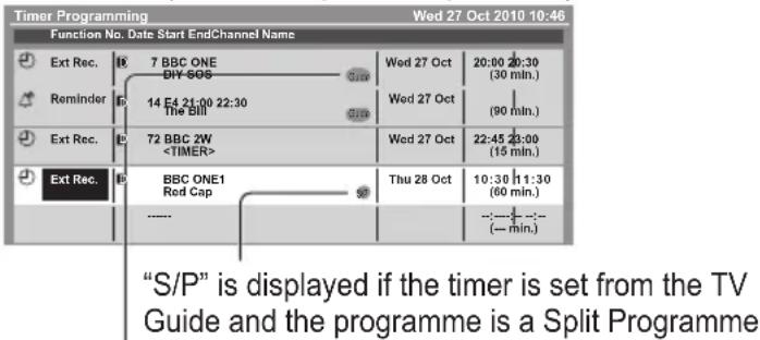 PANASONIC TX-P42S31B - Guide link programming (Timer Programming from the TV Guide signal) - 1