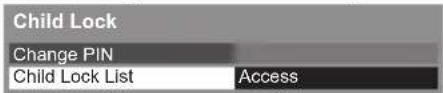 PANASONIC TX-P42S31B - Select [Child Lock List] - 1