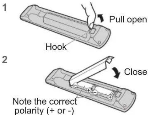 PANASONIC TX-P42S31B - - Installing / removing remote’s batteries - 1