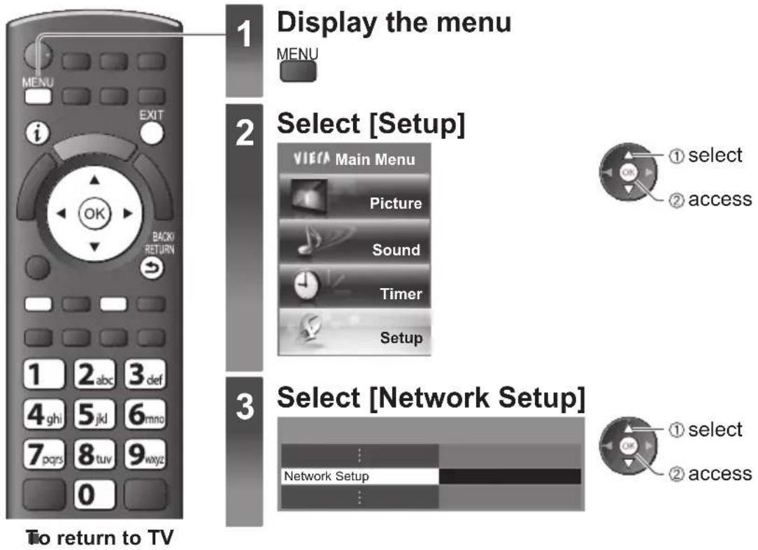 PANASONIC TX-P42S31B - Network Setup - 1