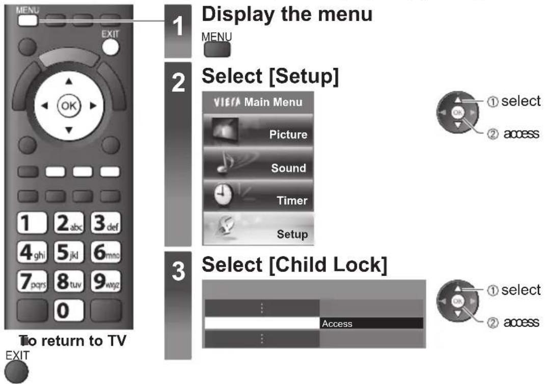 PANASONIC TX-P42S31B - Child Lock - 1