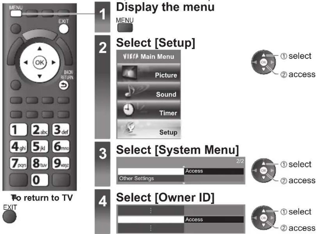 PANASONIC TX-P42S31B - Owner ID - 1