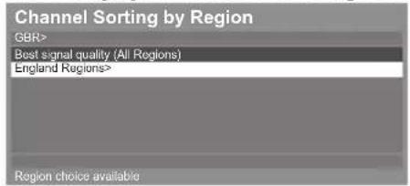 PANASONIC TX-P42S31B - Sort DVB channels according to the region [Channel Sorting by Region] UK only - 1