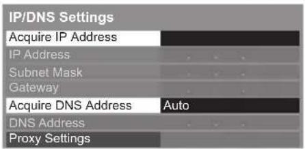 PANASONIC TX-P42S31B - ■ [Acquire IP Address] / [Acquire DNS Address] - 1