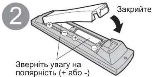 PANASONIC Viera TX-R32LE7A - Встановлення батарей в пу дистанційного керування - 2