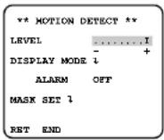 PANASONIC WV-CW474 - Einstellen des Bewegungsdetektors (MOTION DET) - 1