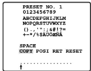 PANASONIC WV-CS320 - Kopieren der Preset-ID einer anderen Position - 1