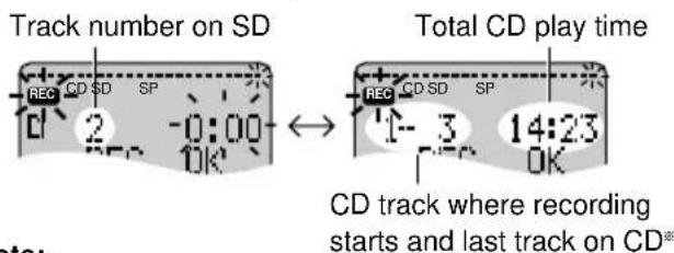 PANASONIC SV-SR100 - ■While on standby to record from a CD - 1