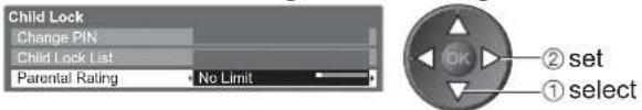 PANASONIC Viera TX-L42U2L - Control channel audience Child Lock - 6