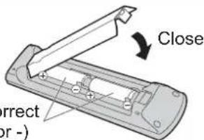 PANASONIC Viera TX-L42U2L - Installing / removing remote's batteries - 4