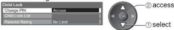 PANASONIC Viera TX-L42U2L - Control channel audience Child Lock - 4