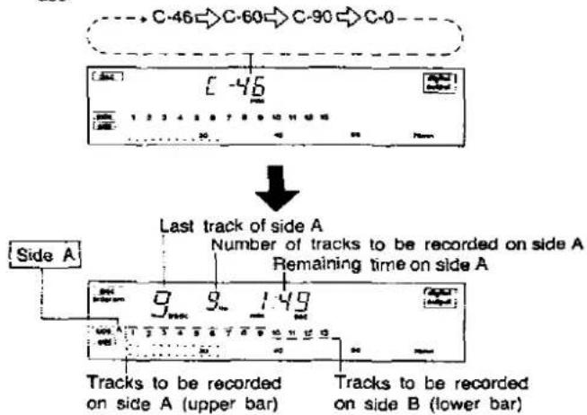 PANASONIC SL-P999 - Press the edit tape length button to select the tape length. - 1