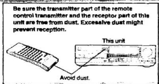 PANASONIC SL-P999 - Remote control transmitter operation notes - 3
