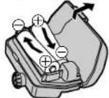 PANASONIC SL-CT580 - Open the cover of the external battery case and insert the batteries. - 1