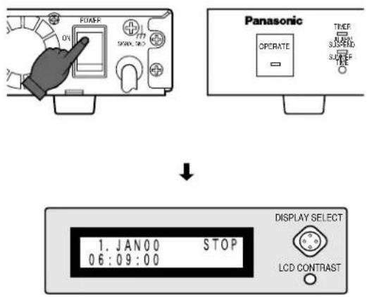 PANASONIC WJ-HD100 - - Einschalten der Stromversorgung - 1