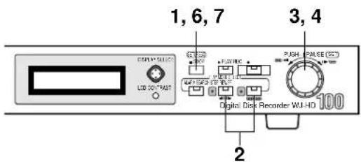 PANASONIC WJ-HD100 - - Einstellung der Uhr 001 CLOCK> - 1
