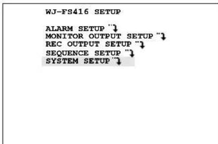 PANASONIC WJ-FS416 - ■ System-Setup-Menü - 1